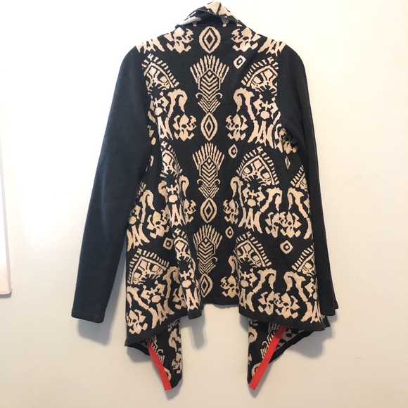 THML Open Floral Geometric Boho Cardigan Black S - Picture 3 of 7